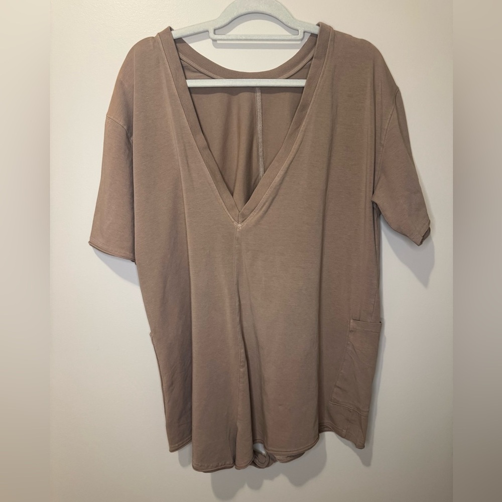 NWT Free People Movement Hot Shot Tee Romper | Small | Mocha Latte - Picture 3 of 11